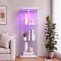 Vitrine gris clair, une porte, verre trempe, style moderne