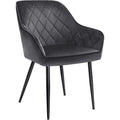 Gris fonce chaise de salle a manger cachet vintage en velours