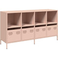 Buffet beige 4 tiroirs grand espace de rangement 135 x 39 x 73.5 cm