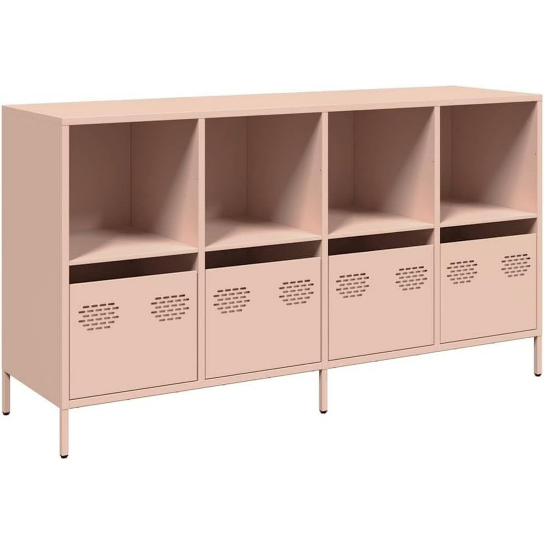Buffet beige 4 tiroirs grand espace de rangement 135 x 39 x 73.5 cm
