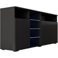 Buffet noir avec 3 portes et 3 etageres 150 x 72 x 35 cm