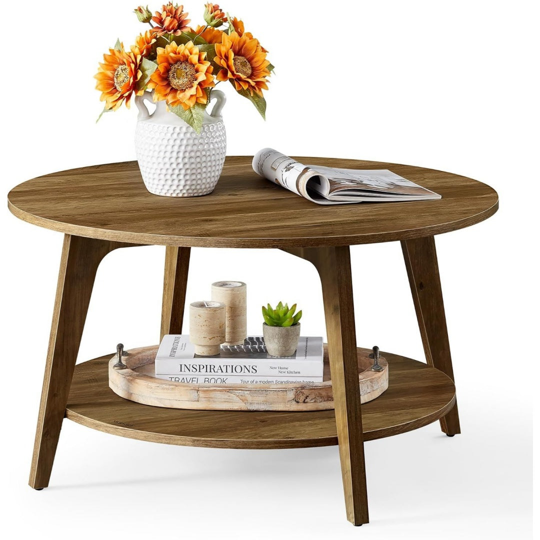 Table basse marron, structure metallique ideal pour salon