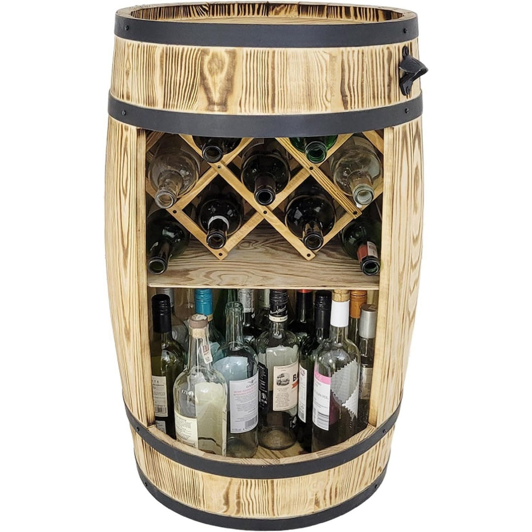 Meuble de rangement design industriel, teinte marron finition verre