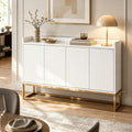 Buffet gris clair en verre, style scandinave, rangement spacieux