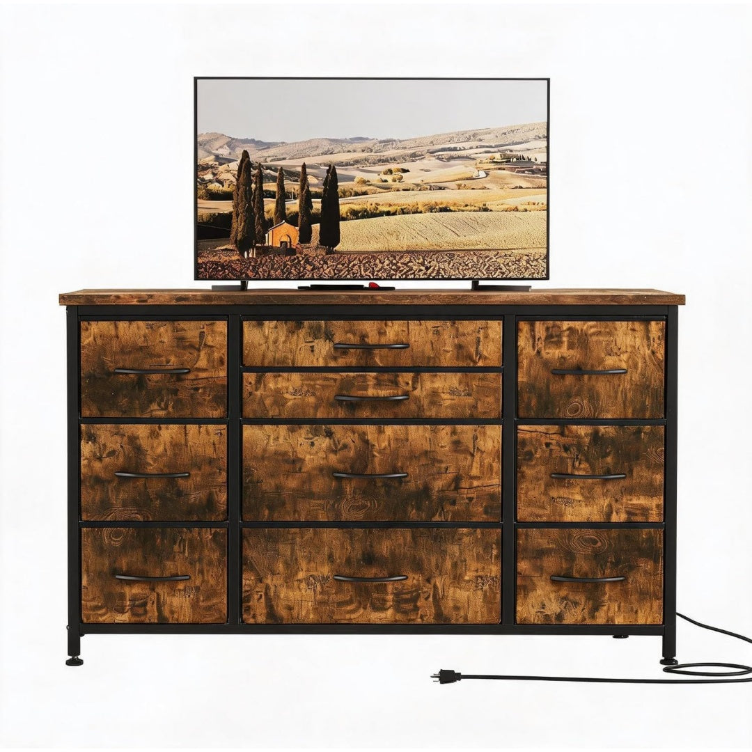 Commode marron 10 tiroirs moderne