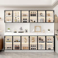 Bibliotheque gris clair 240 x 36 x 200 cm contemporain
