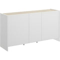 Buffet en hevea, gris clair, mural (138 x 42 x 76 cm)