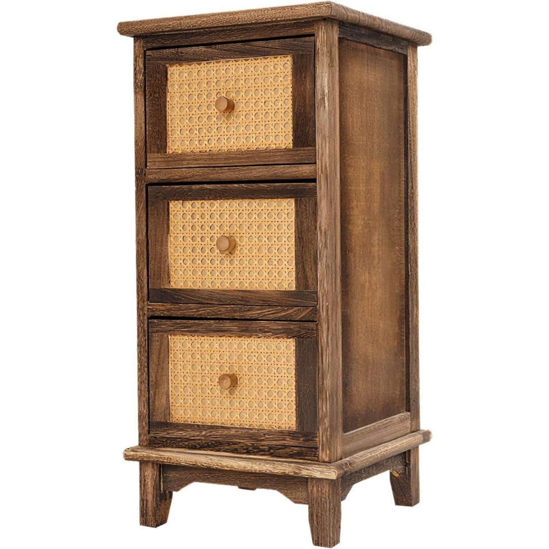 Chiffonnier marron etagere ouverte vintage