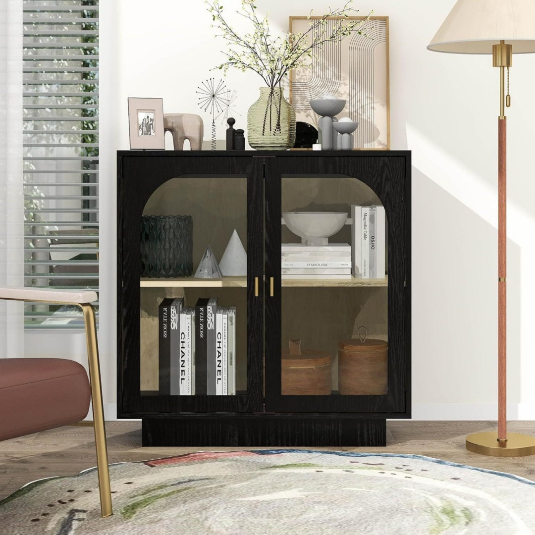 Buffet vintage gris clair