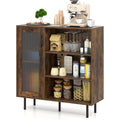 Bahut bordeaux, bois, 35 x 95 x 98 cm