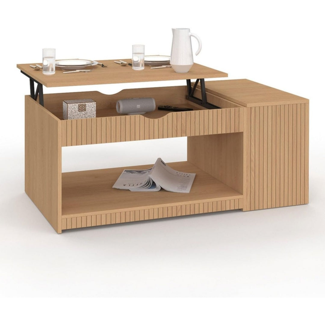 Moderne table basse beige 110 x 60 x 45 cm