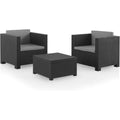 Ensemble de jardin 80 x 60 x 73 cm avec des portes en rotin tresse