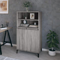 Grand buffet avec des pieds en metal robustes et 2 etageres