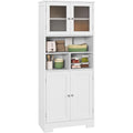 Buffet gris clair, rangement, deux portes, usage domestique