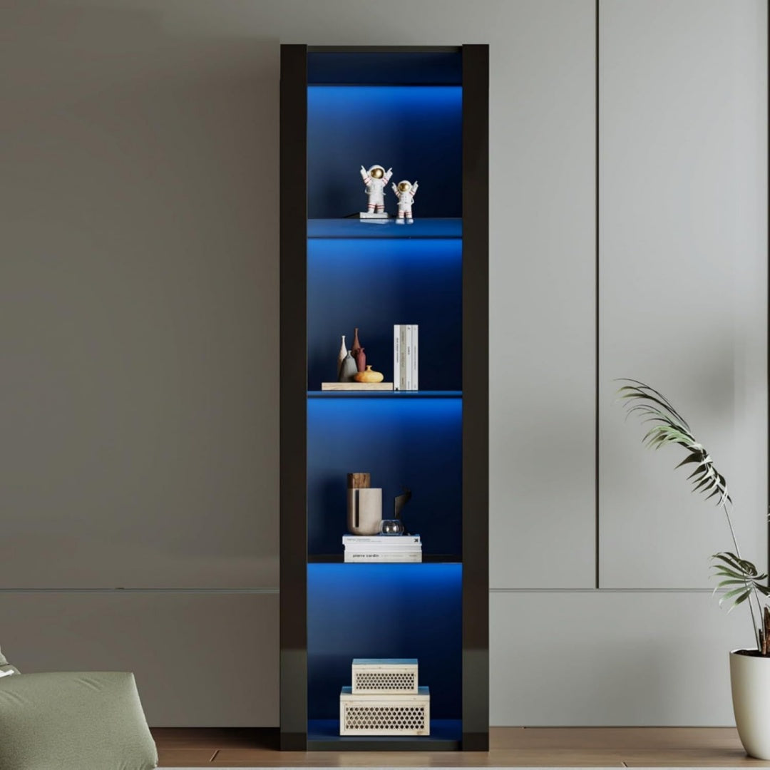 Vitrine en verre gris design moderne