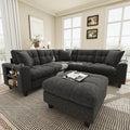 216.5 x 216.5 x 83 cm canape gris rembourre en tissu