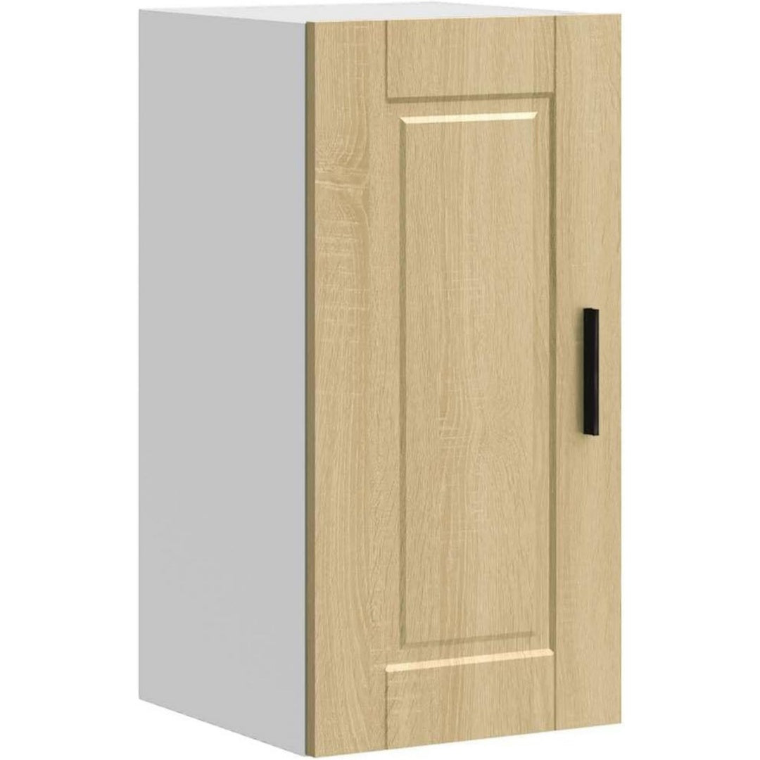 Idee sejour, rangement haut beige en bois style moderne