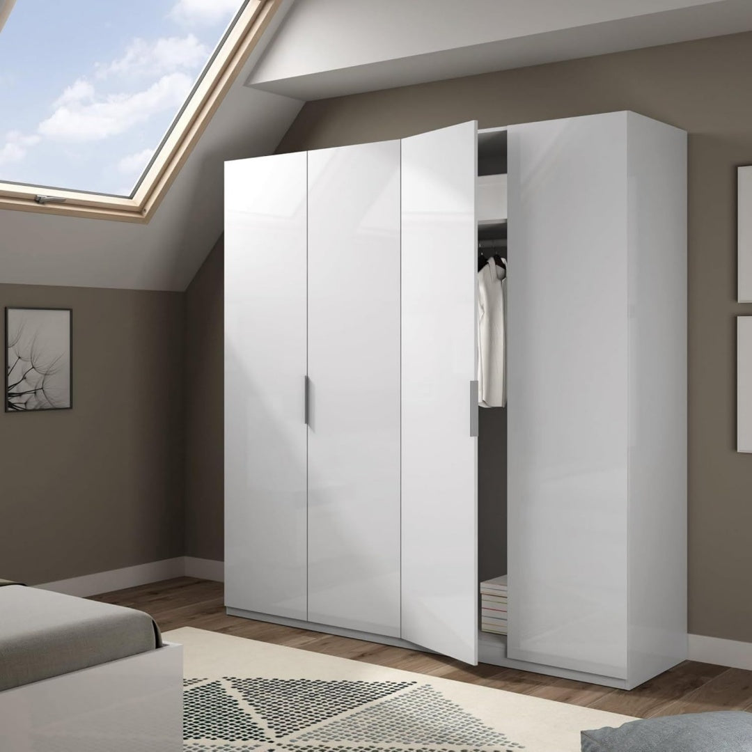 Armoire de rangement Grise 4 portes 180 x 52 x 200 cm