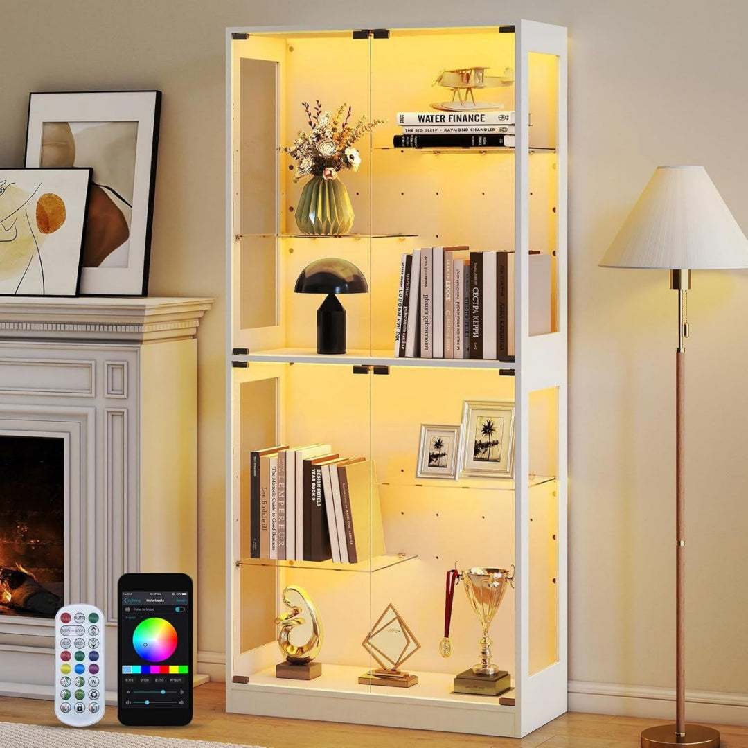 En verre massif, armoire vitree marron style industriel