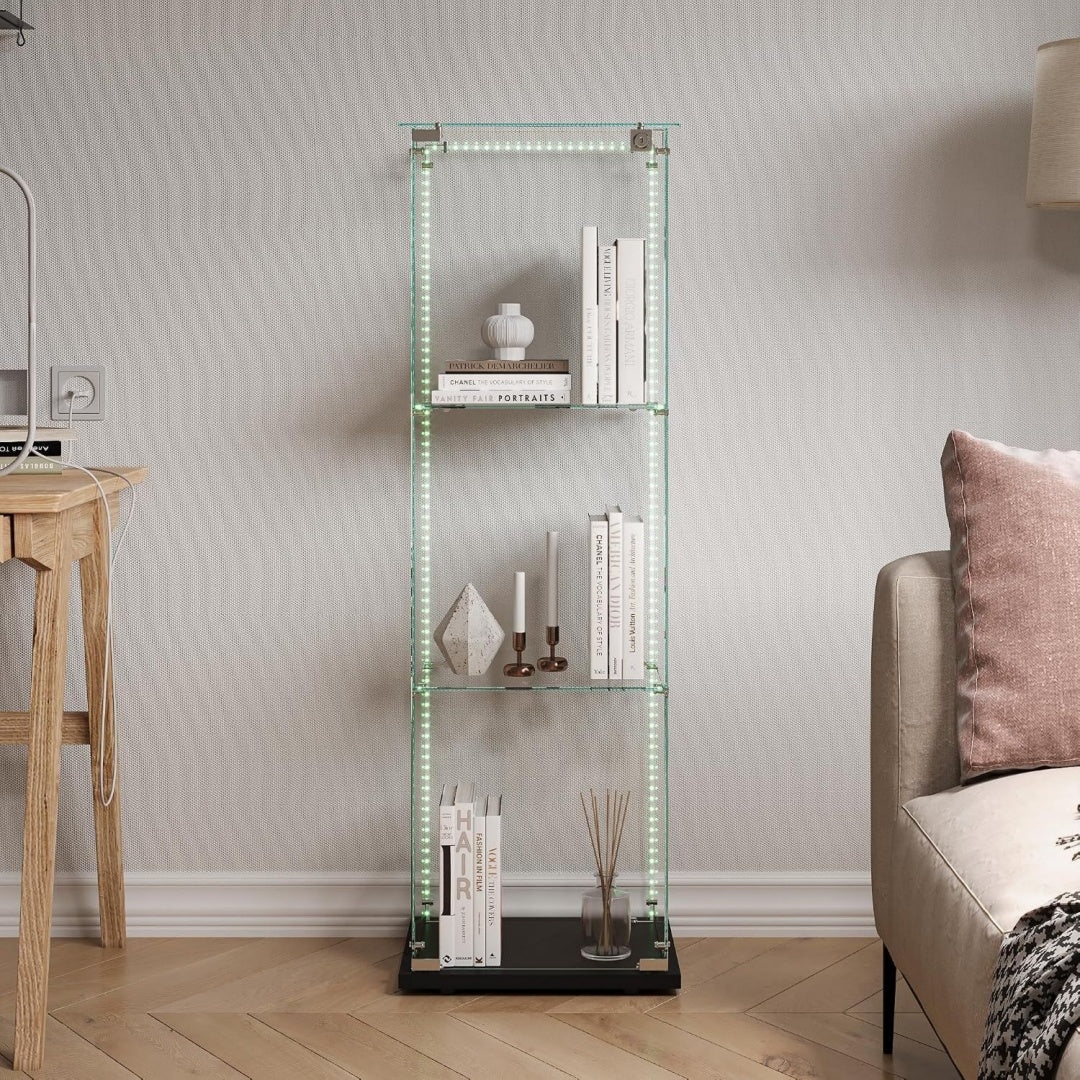 Vitrine gris, contemporain, pour cave a vin, rangement malin