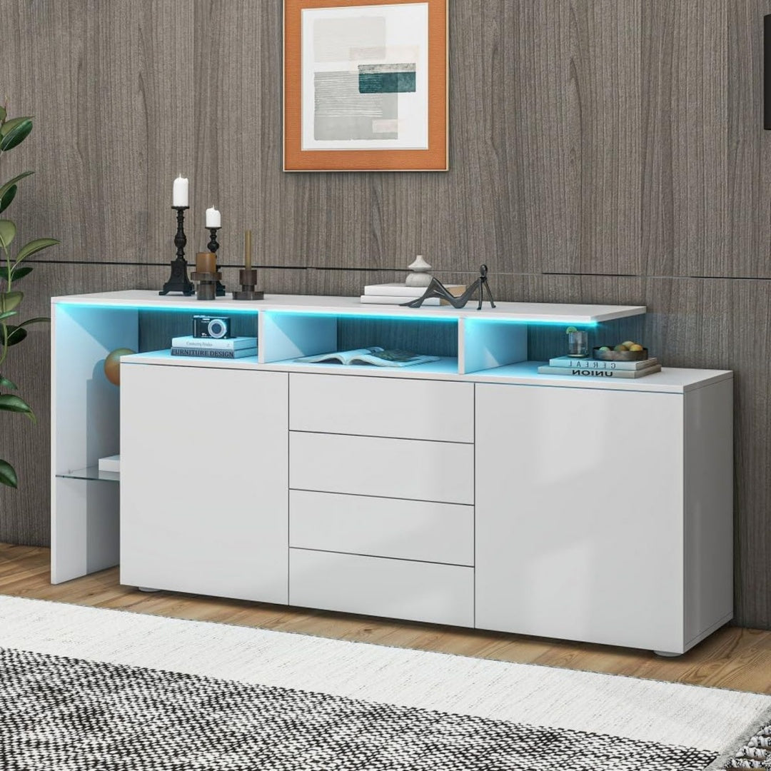 Un buffet gris en panneau de particules pour entree style moderne