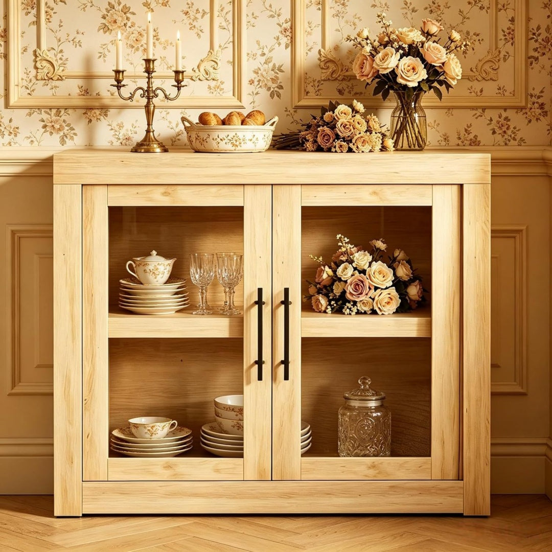 Contemporain buffet 90 x 80 cm orange