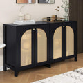 Credence gris fonce bois ingenierie 145 cm, rangement esprit fermier