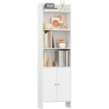 24 x 48 x 169 cm bibliotheque gris clair avec etageres reglables