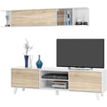 Ensemble de salon gris 180 cm, 2 etageres et a 1 porte