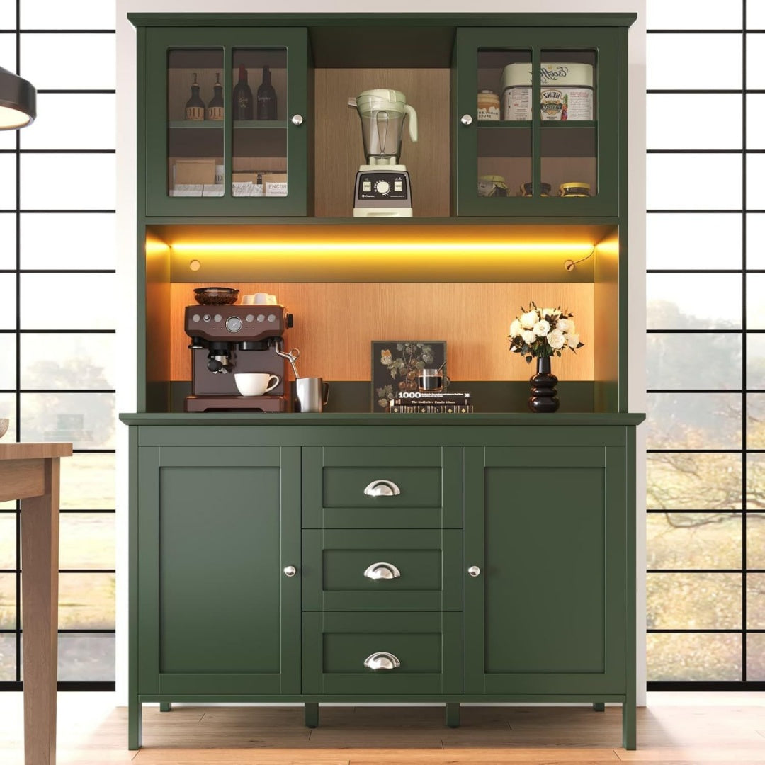Vert fonce buffet contemporain structure metallique