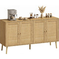 Buffet en rotin, marron style epure
