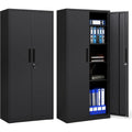 Armoire en acier gris fonce, etageres reglables, rangement pratique