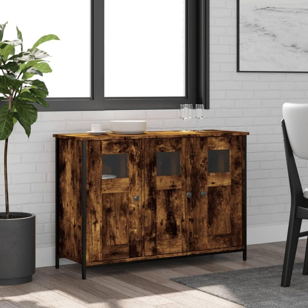 Buffet gris astucieux grand espace de rangement 100 x 35 x 70 cm