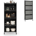 Meuble de rangement gris fonce pratique et elegant 60 x 32 x 154 cm