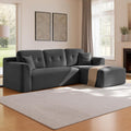 Canape gris velours 242 cm, rangement esprit retro