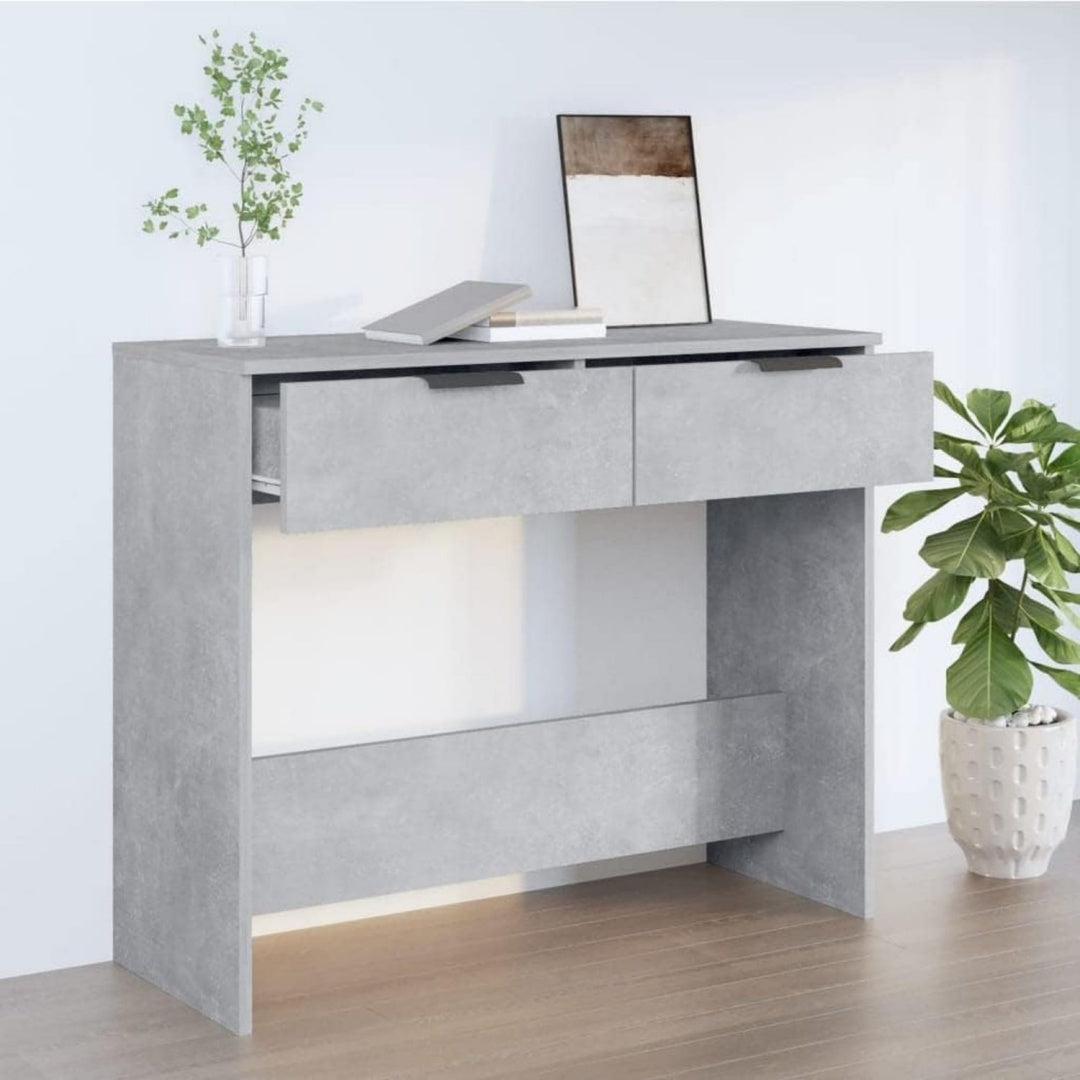 Console gris clair contemporain 90 x 36 x 75 cm